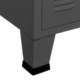 Industrial Sideboard Anthracite 105x35x62 cm Metal and Glass - Low Angle