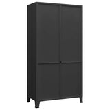 Industrial Wardrobe Black 90x50x180 cm Metal - Top-Down View
