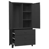 Industrial Wardrobe Black 90x50x180 cm Metal - Rear View