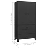 Industrial Wardrobe Black 90x50x180 cm Metal - Extra Image