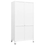 Industrial Wardrobe White 90x50x180 cm Metal - Top-Down View