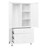 Industrial Wardrobe White 90x50x180 cm Metal - Rear View