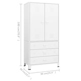 Industrial Wardrobe White 90x50x180 cm Metal - Extra Image