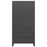 Industrial Wardrobe Anthracite 90x50x180 cm Metal - Side View