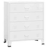Industrial Drawer Cabinet White 78x40x93 cm Metal - Front View
