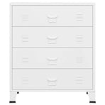Industrial Drawer Cabinet White 78x40x93 cm Metal