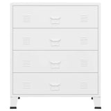 Industrial Drawer Cabinet White 78x40x93 cm Metal - Top-Down View