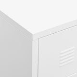Industrial Drawer Cabinet White 78x40x93 cm Metal - Low Angle