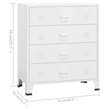 Industrial Drawer Cabinet White 78x40x93 cm Metal