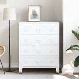 Industrial Drawer Cabinet White 78x40x93 cm Metal