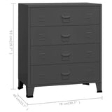 Industrial Drawer Cabinet Anthracite 78x40x93 cm Metal - Extra Image