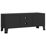 Industrial TV Cabinet Black 105x35x42 cm Metal - 45-Degree Angle