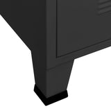 Industrial TV Cabinet Black 105x35x42 cm Metal - Low Angle