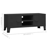 Industrial TV Cabinet Black 105x35x42 cm Metal