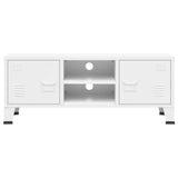 Industrial TV Cabinet White 105x35x42 cm Metal
