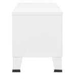 Industrial TV Cabinet White 105x35x42 cm Metal