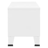Industrial TV Cabinet White 105x35x42 cm Metal - Top-Down View