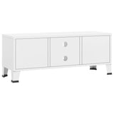 Industrial TV Cabinet White 105x35x42 cm Metal - 45-Degree Angle