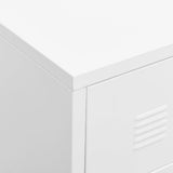 Industrial TV Cabinet White 105x35x42 cm Metal - Close-Up Angle