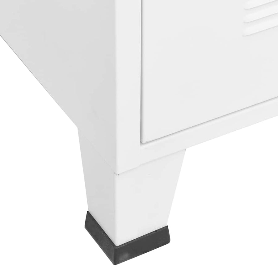 Industrial TV Cabinet White 105x35x42 cm Metal