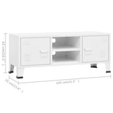 Industrial TV Cabinet White 105x35x42 cm Metal - Extra Image