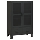 Industrial Storage Chest Black 70x40x115 cm Metal - Front View