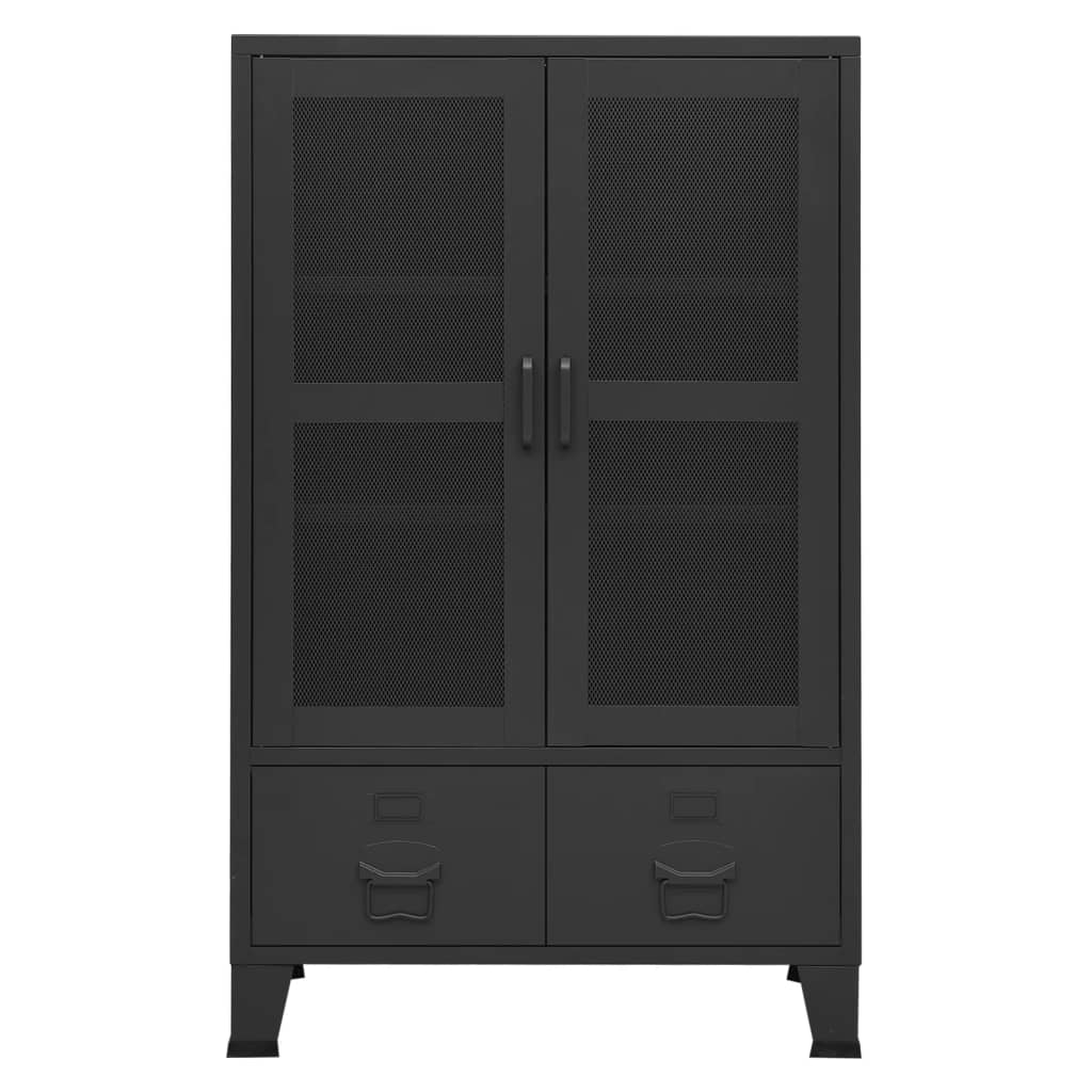 Industrial Storage Chest Black 70x40x115 cm Metal