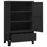 Industrial Storage Chest Black 70x40x115 cm Metal - Rear View