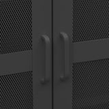 Industrial Storage Chest Black 70x40x115 cm Metal - Close-Up Angle