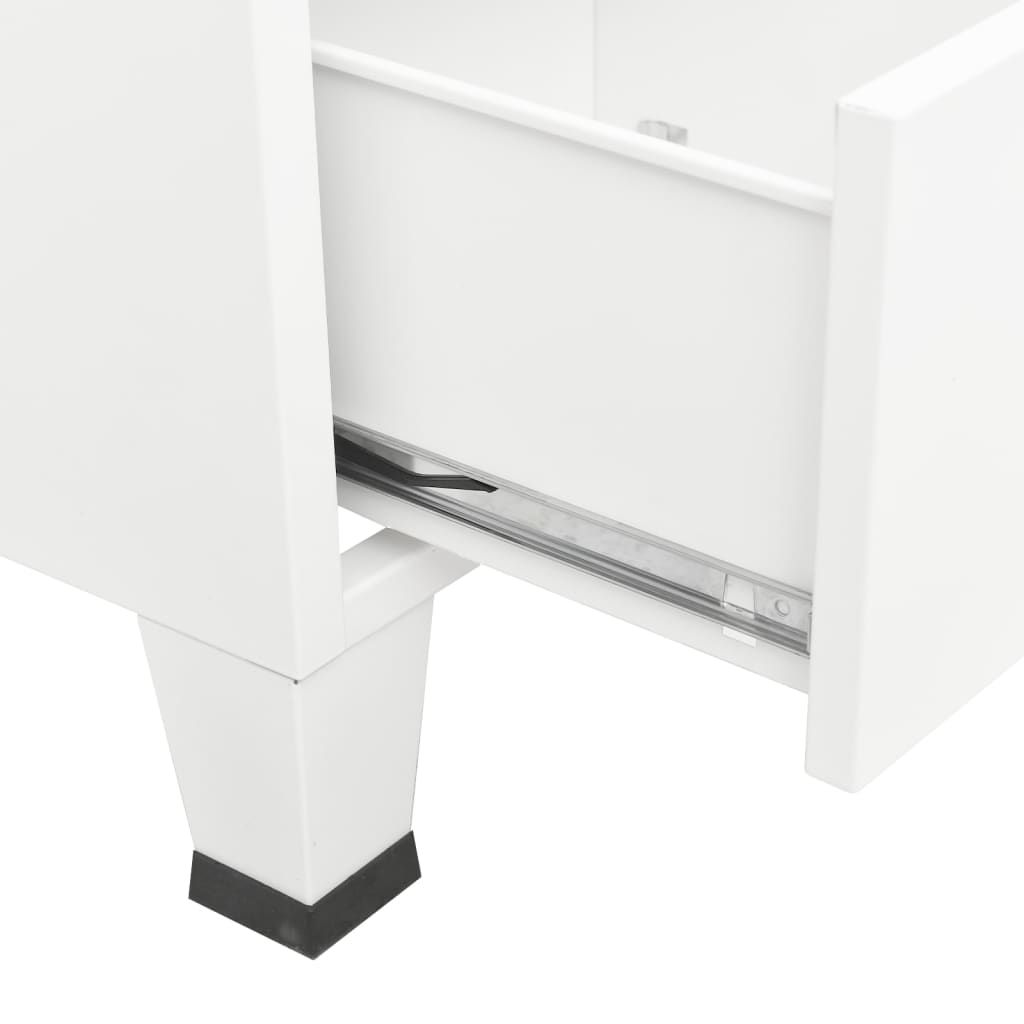 Industrial Storage Chest White 70x40x115 cm Metal