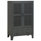 Industrial Storage Chest Anthracite 70x40x115 cm Metal - Front View