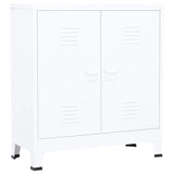 Industrial Storage Chest White 90x40x100 cm Steel - Front View
