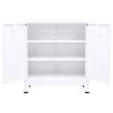 Industrial Storage Chest White 90x40x100 cm Steel - Top-Down View