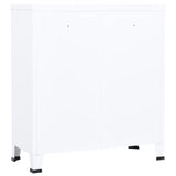 Industrial Storage Chest White 90x40x100 cm Steel - Rear View