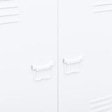 Industrial Storage Chest White 90x40x100 cm Steel - Close-Up Angle