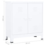 Industrial Storage Chest White 90x40x100 cm Steel - Low Angle