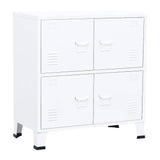 Industrial Storage Chest White 75x40x80 cm Steel - Front View