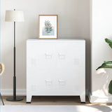 Industrial Storage Chest White 75x40x80 cm Steel - Side View