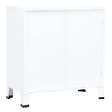 Industrial Storage Chest White 75x40x80 cm Steel - Close-Up Angle