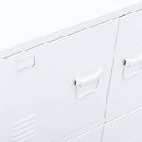 Industrial Storage Chest White 75x40x80 cm Steel - Low Angle