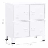 Industrial Storage Chest White 75x40x80 cm Steel - Extra Image