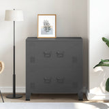 Industrial Storage Chest Anthracite 75x40x80 cm Steel - Side View
