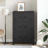 Industrial Storage Chest Black 75x40x115 cm Metal - Side View