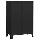 Industrial Storage Chest Black 75x40x115 cm Metal - Rear View