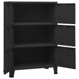 Industrial Storage Chest Black 75x40x115 cm Metal - Close-Up Angle