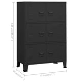 Industrial Storage Chest Black 75x40x115 cm Metal - Extra Image