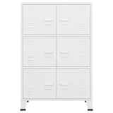 Industrial Storage Chest White 75x40x115 cm Metal - Top-Down View