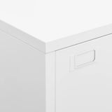 Industrial Storage Chest White 75x40x115 cm Metal - Low Angle
