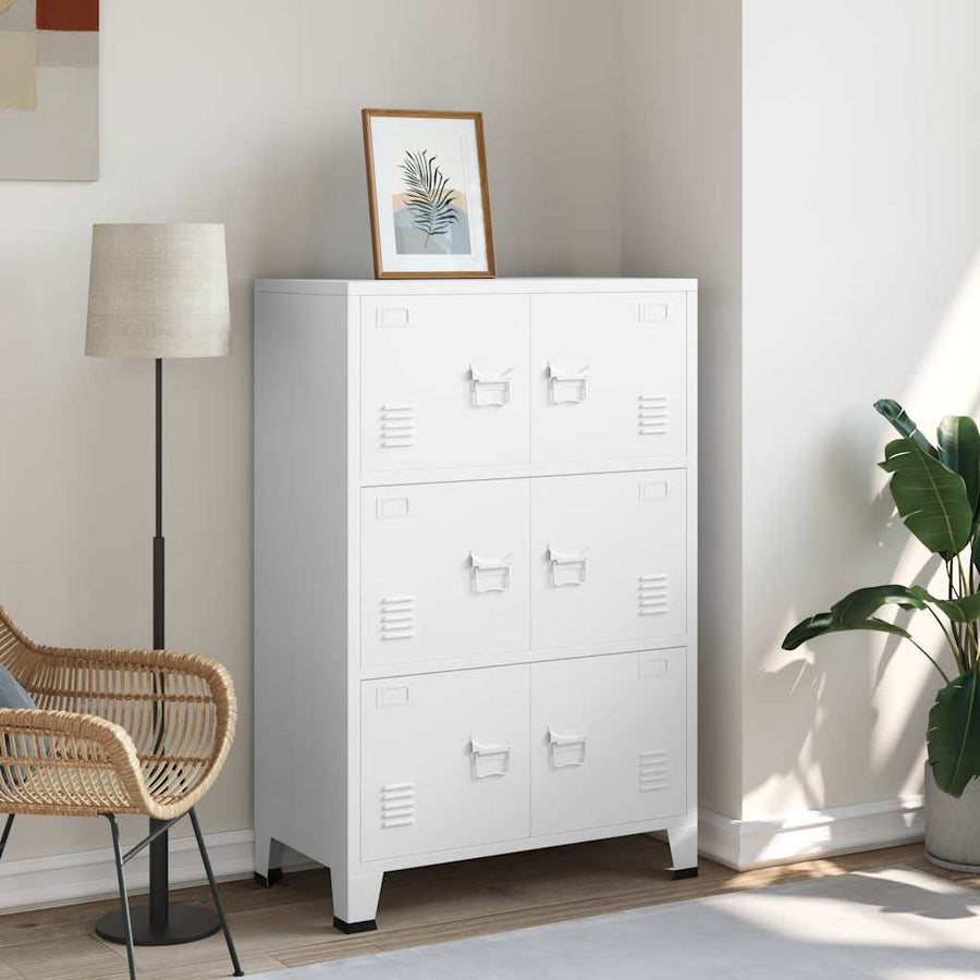 Industrial Storage Chest White 75x40x115 cm Metal