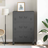 Industrial Storage Chest Anthracite 75x40x115 cm Metal - Side View